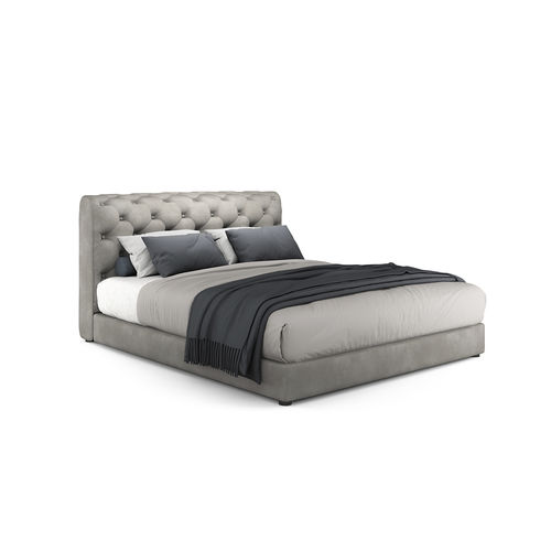 Cama de casal - TUDOR - i4 MARIANI - contemporânea / estofada / com cabeceira em capitonê