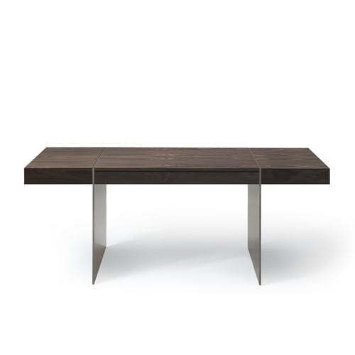 Escrivaninha contemporânea - MILANO - i4 MARIANI - em madeira laqueada / com folheado de madeira / em couro