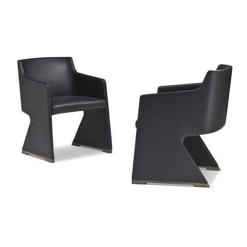 Cadeira contemporânea - OPHY - i4 MARIANI - para ambiente interno / em couro / de madeira curvada