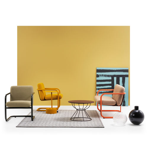 Poltrona contemporânea - S70-4 - Lammhults Möbel AB - em tecido / em couro / em aço