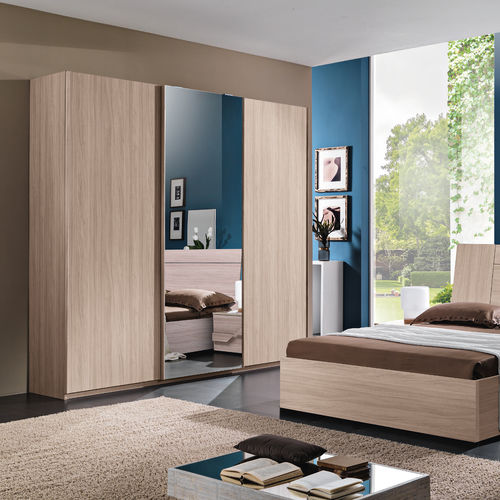 Guarda-roupa contemporâneo - WE505 - M.C.S. - em olmo / com portas de correr / com espelho