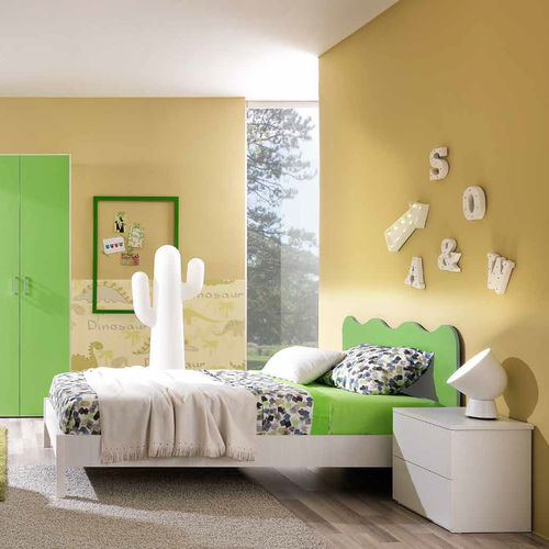 Quarto infantil verde - ES01 - M.C.S. - marrom / em madeira laqueada / unissexo
