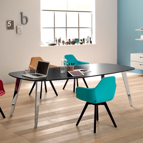 Mesa de reunião contemporânea - PIGRECO UP - Martex - com folheado de madeira / retangular / oval