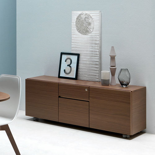 Buffet aparador contemporâneo - SERVICE UNIT - Martex - em nogueira / com rodízios