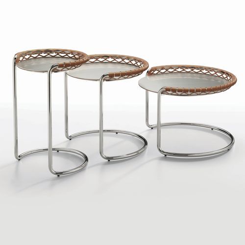 Mesa de centro contemporânea - P47 CT - MIDJ - metálica / com base em aço / redonda