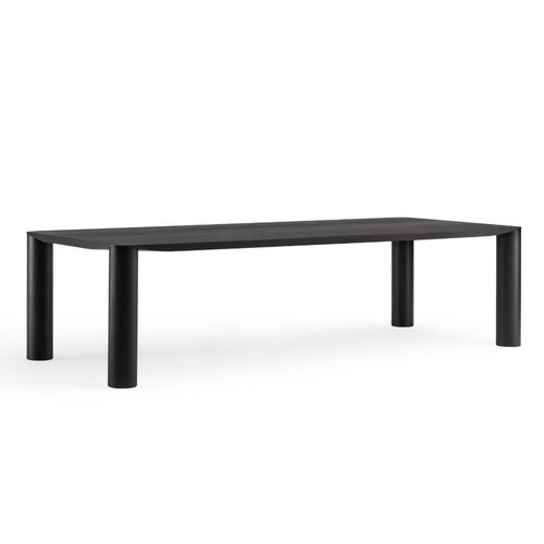 Mesa contemporânea - Eggen  - MIDJ - com folheado de madeira / com base folheada de madeira / retangular