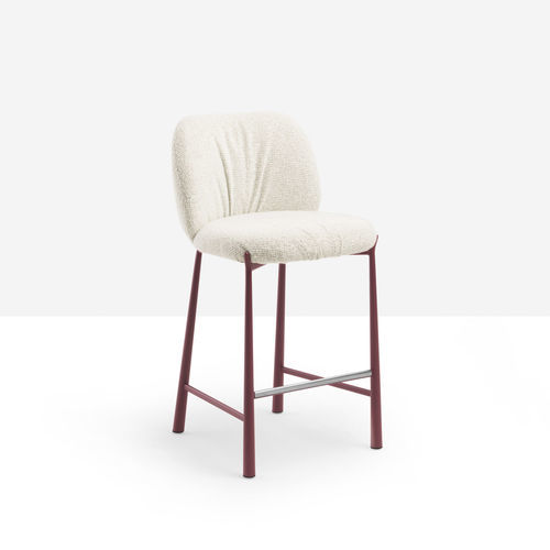 Cadeira alta de design escandinavo - Mys H65/75 M TS - MIDJ - para ambiente interno / em tecido / em couro