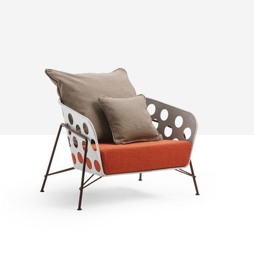 Poltrona contemporânea - Bolle AP M TS - MIDJ - em tecido / metálica / com almofada removível