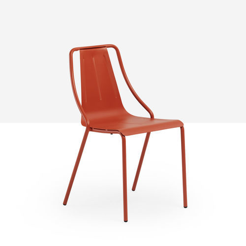 Cadeira contemporânea - Ola S M - MIDJ - para ambiente interno / para ambiente externo / em aço laqueado