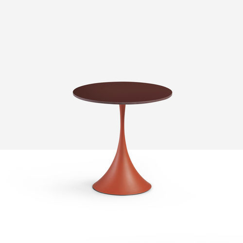 Mesa lateral de design original - Leo CT - MIDJ - com folheado de madeira / em cerâmica / em HPL