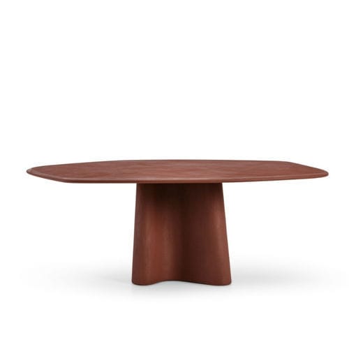 Mesa gueridon de design orgânico - ORGANIC - MIDJ - em concreto / com base em concreto / com base de aço revestido a pó