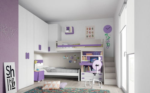 Cama alta - EVO 25 SALVASPAZIO - Mistral - beliche / de solteiro / contemporânea