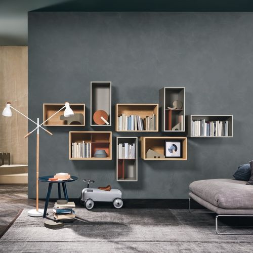 Estante de parede - L6C09 - SANGIACOMO - modular / contemporânea / em carvalho