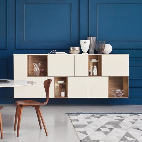 Buffet aparador suspenso - LAMPO L6C10 - SANGIACOMO - contemporâneo / com folheado de madeira / em vidro