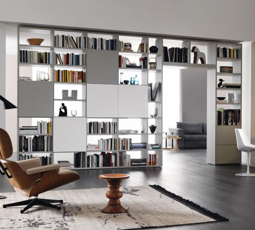 Livreiro para separação de ambientes - MODO M6C93 - SANGIACOMO - contemporâneo / para teletrabalho / em madeira laqueada fosca