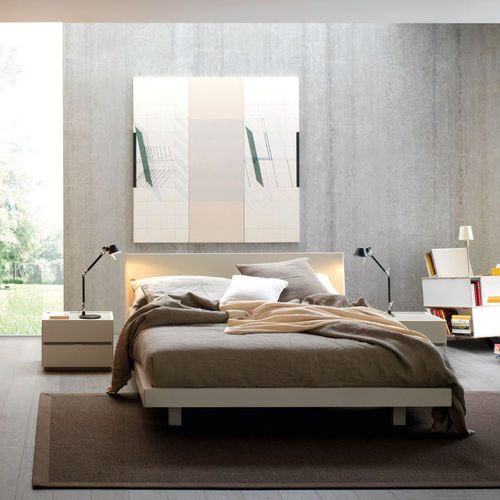 Cama de casal - BRIO  - SANGIACOMO - contemporânea / com cabeceira / com compartimento de arrumação