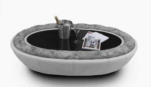 Mesa de centro Art Déco - LEONARDO - Nieri - em madeira / em tecido / oval