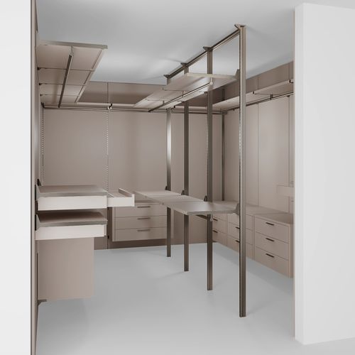 Closet contemporâneo - MULTIMED004 - PESCAROLLO - em alumínio laqueado / em madeira laqueada / sob medida