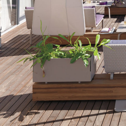 Floreira em alumínio termolacado - KEY WEST - Roberti Rattan - retangular / redonda / contemporânea