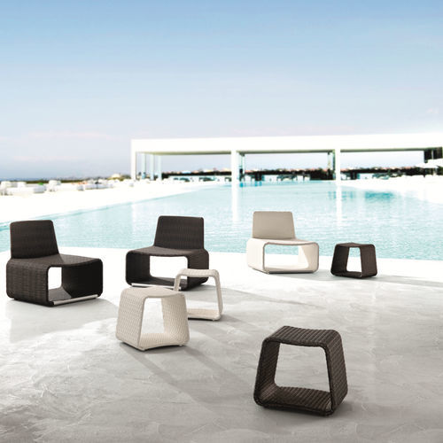 Puff contemporâneo - HAMPTONS - Roberti Rattan - em alumínio / retangular / para pátio