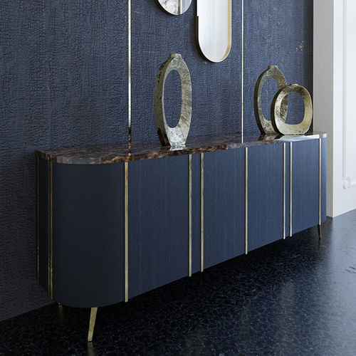 Buffet aparador contemporâneo - MOON - Scandal Home Couture - metálico / em couro / em mármore