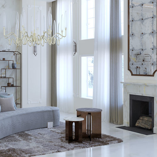 Mesa lateral contemporânea - Trio - Scandal Home Couture - em mármore / com base metálica / redonda