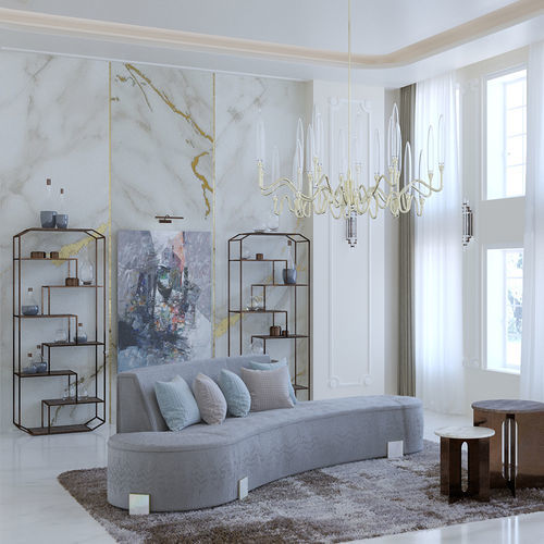 Sofá curvo - MOON SILHOUETTE - Scandal Home Couture - contemporâneo / em veludo / sem braços