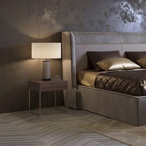 Criado-mudo contemporâneo - NOX - Scandal Home Couture - em madeira / com base metálica / quadrado