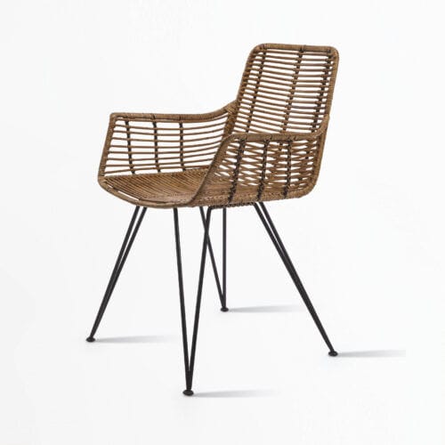 Cadeira de jardim contemporânea - PANAMA - Schoenhuber Franchi - para ambiente externo / em corda / com base metálica
