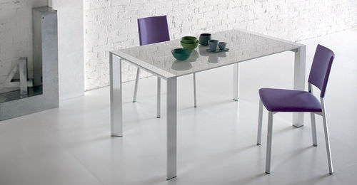Mesa contemporânea - STRATOS - Sedit - em vidro / em vidro laqueado / retangular
