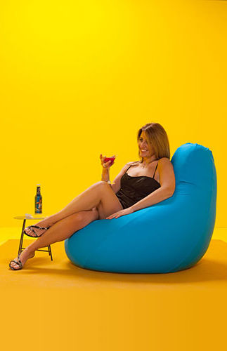 Puff pera contemporâneo - CLASSIC  - Sedit - em material têxtil / azul