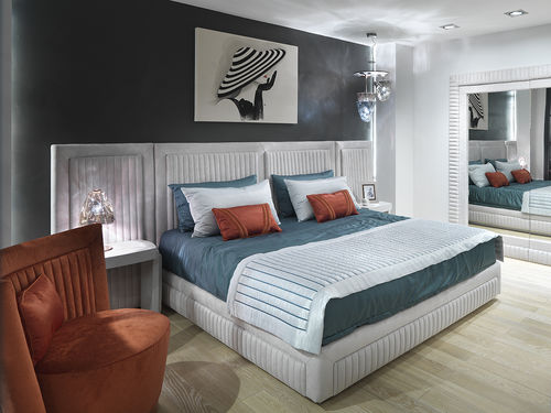 Cama de casal - Shell  - Siwa Soft Style Home - contemporânea / estofada / com cabeceira estofada