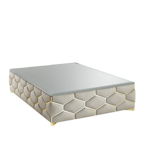Mesa de centro contemporânea - Diamond - Siwa Soft Style Home - em vidro / com base metálica / com base em couro