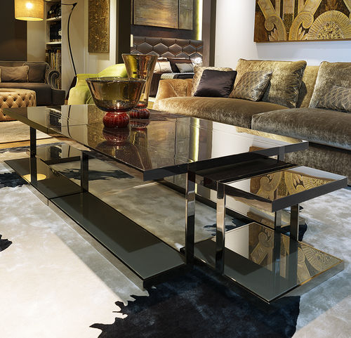 Mesa ninho contemporânea - Vertigo - Siwa Soft Style Home - em madeira / com base em metal cromado / quadrada