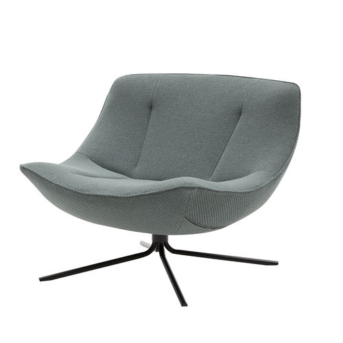 Poltrona baixa contemporânea - VERA - SOFTLINE - em tecido / em metal cromado / cor personalizável