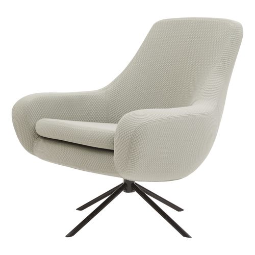 Poltrona de design escandinavo - NOOMI - SOFTLINE - em tecido / em cromo / com apoio para pés