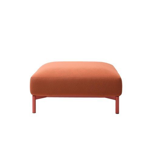 Puff contemporâneo - JUNTO - SOFTLINE - em tecido / quadrado / estofado