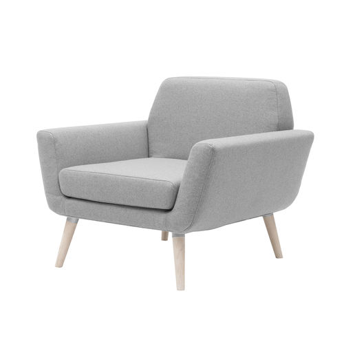 Poltrona de design escandinavo - SCOPE - SOFTLINE - em tecido / em madeira de freixo / com capa removível