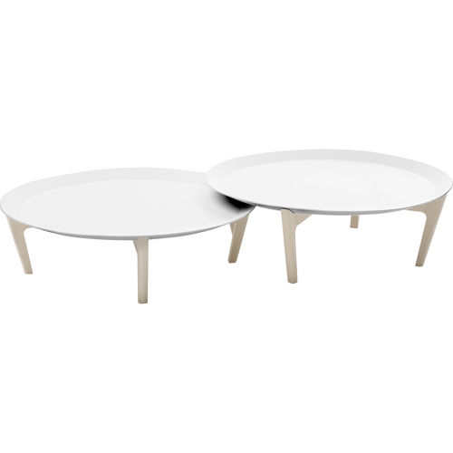 Mesa de centro contemporânea - TRAY - SOFTLINE - em madeira de freixo / em acrílico / redonda