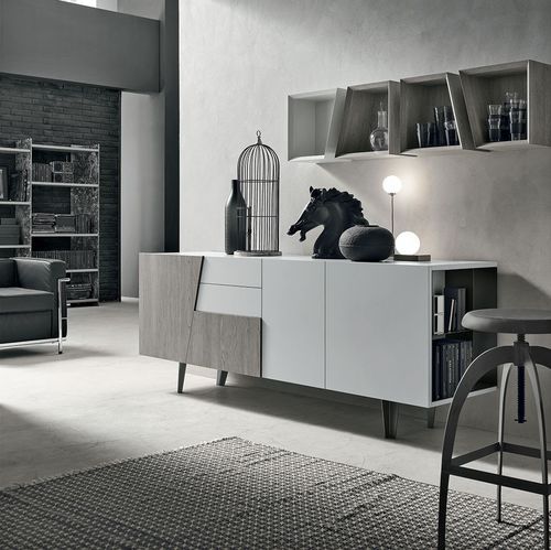 Buffet aparador contemporâneo - VERSUS 210 - Target Point - em metal pintado / laminado / com prateleiras