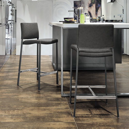 Cadeira alta contemporânea - ZARA - Target Point - para ambiente interno / em couro sintético / com base em metal pintado