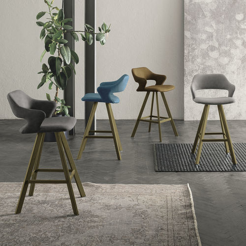 Cadeira alta contemporânea - SEATTLE PLUS - Target Point - para ambiente interno / em tecido / com base em metal pintado