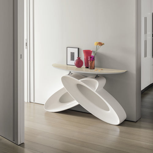 Aparador contemporâneo - ECLIPSE - Target Point - em vidro temperado / em grés porcelanato / com base em poliuretano