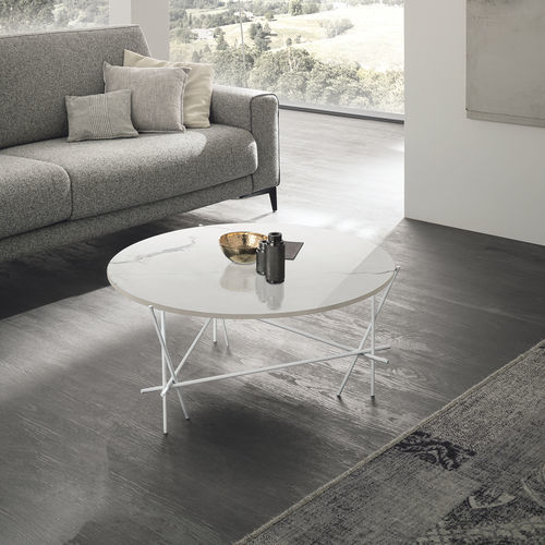 Mesa de centro contemporânea - WIRE - Target Point - em vidro / em grés porcelanato / com base em metal pintado