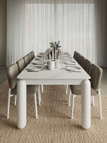 Mesa de jantar contemporânea - THEO BOLD - Target Point - em grés porcelanato / com base metálica / retangular