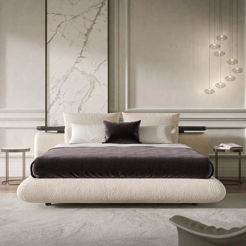 Cama de casal - ALIANTE - Tonin Casa - contemporânea / com cabeceira estofada / made in Italy