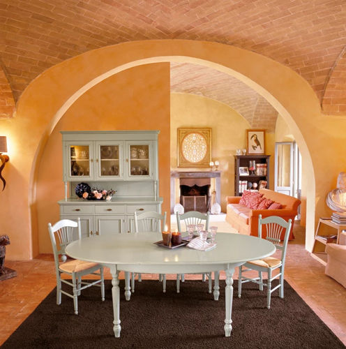 Mesa de jantar clássica - APOGEO - Tonin Casa - em madeira laqueada / com base em madeira / oval