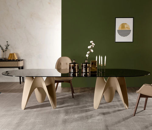 Mesa de jantar contemporânea - BIG GAYA  - Tonin Casa - em vidro / em cerâmica / com base em acrílico