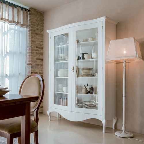 Vitrina clássica - ANVILLE - Tonin Casa - em madeira laqueada / branca / bege