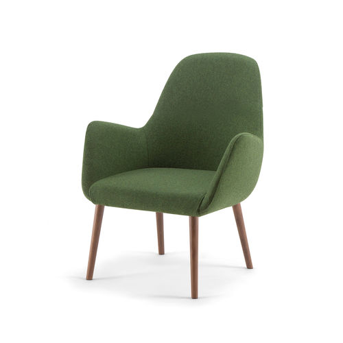 Poltrona para interlocutor contemporânea - KESY-05HB 100 - Torre - em couro / em tecido / da linha comercial